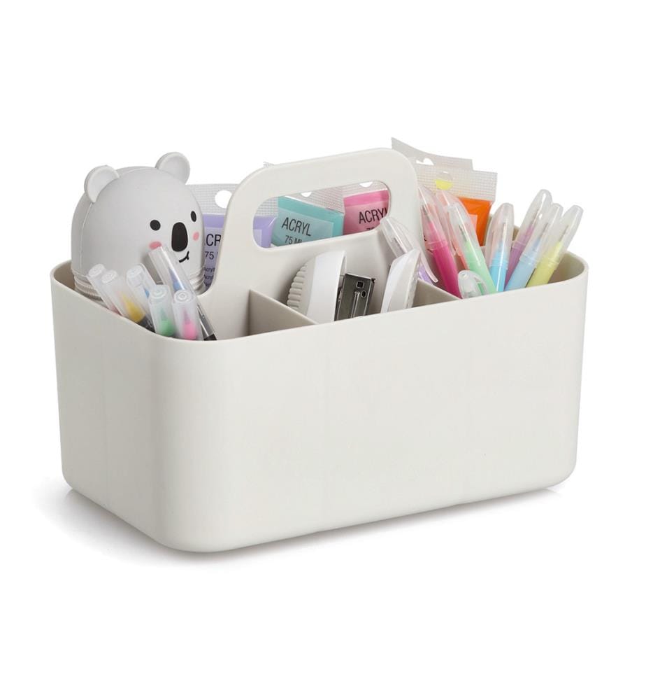 Organizer mit 5 Fächern, Kunststoff, beige