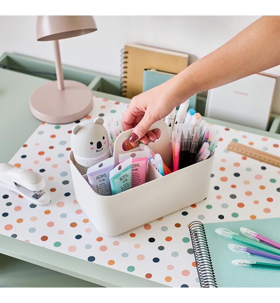 Organizer mit 5 Fächern, Kunststoff, beige