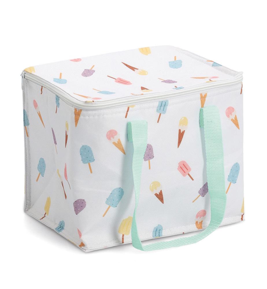 Kühltasche "Ice cream", Polyester/Kunststoff, weiss