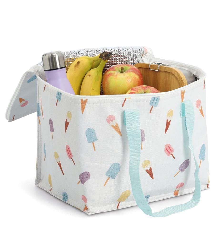 Kühltasche "Ice cream", Polyester/Kunststoff, weiss