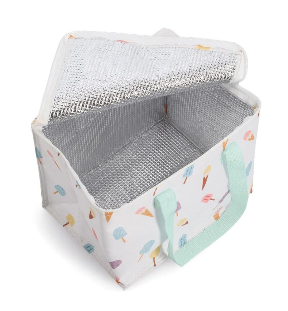 Kühltasche "Ice cream", Polyester/Kunststoff, weiss