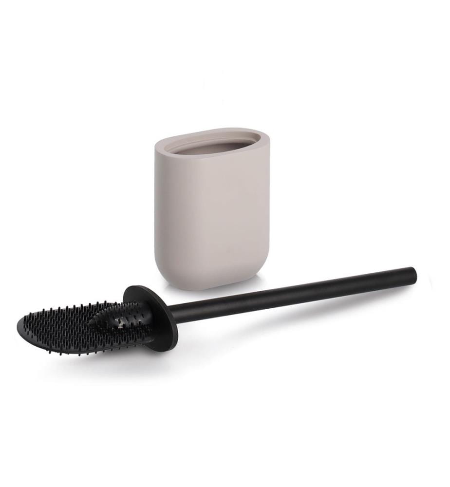 WC-Bürste, Polyresin/Edelstahl/TPR, greige