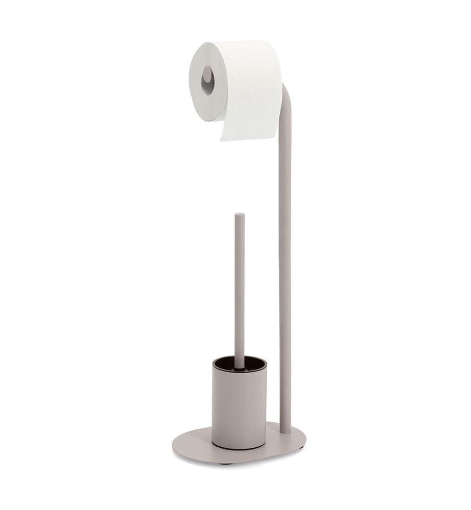 WC-Garnitur, Metall/Kunststoff, greige