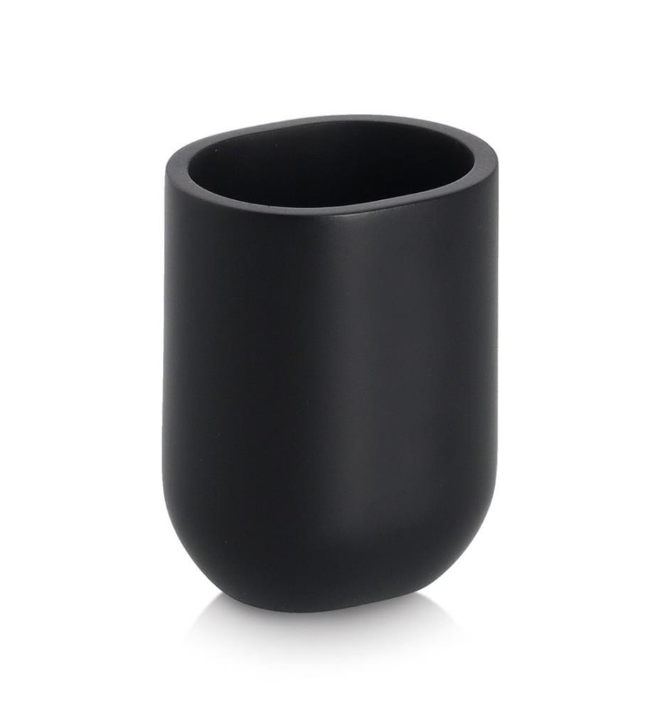 Zahnputzbecher, Polyresin, schwarz