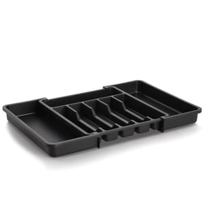 Besteckkasten, ausziehbar, Kunststoff, schwarz