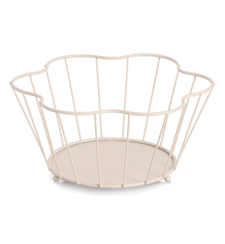 Obstkorb, Metall, beige