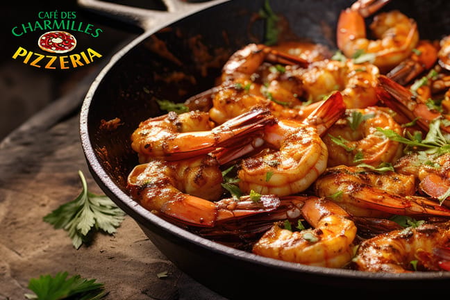 Menu Gambas avec entrée et dessert