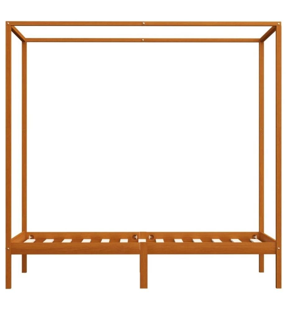 Himmelbett-Gestell Honigbraun Massivholz Kiefer 100 x 200 cm