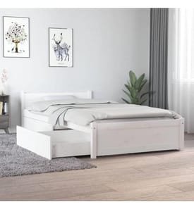 Bett mit Schubladen Weiss 90x190 cm 3FT Single