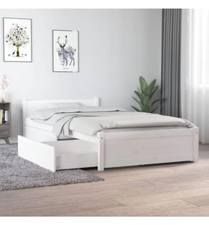 Bett mit Schubladen Weiss 90x190 cm 3FT Single