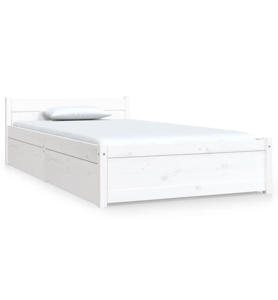 Bett mit Schubladen Weiss 90x190 cm 3FT Single