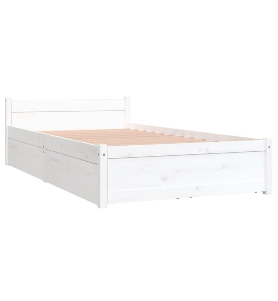 Bett mit Schubladen Weiss 90x190 cm 3FT Single