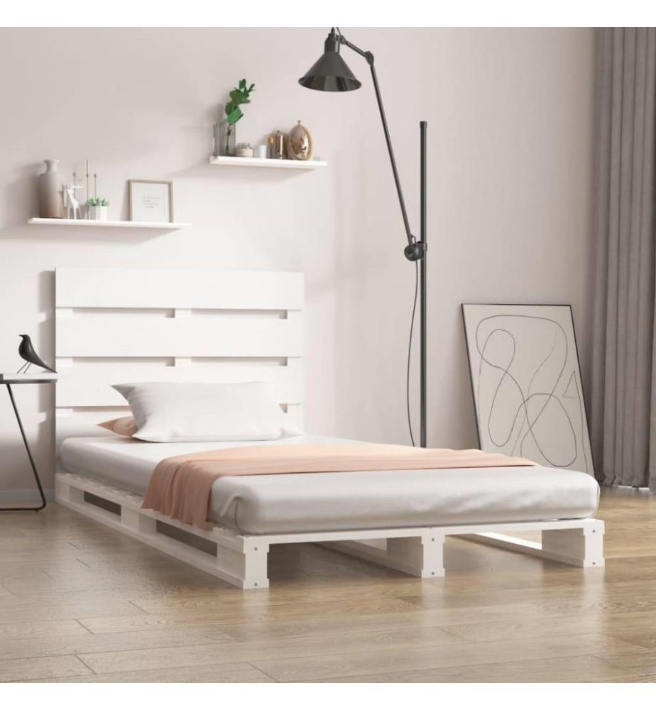 Massivholzbett Weiss 75x190 cm Kiefer 2FT6 Small Single