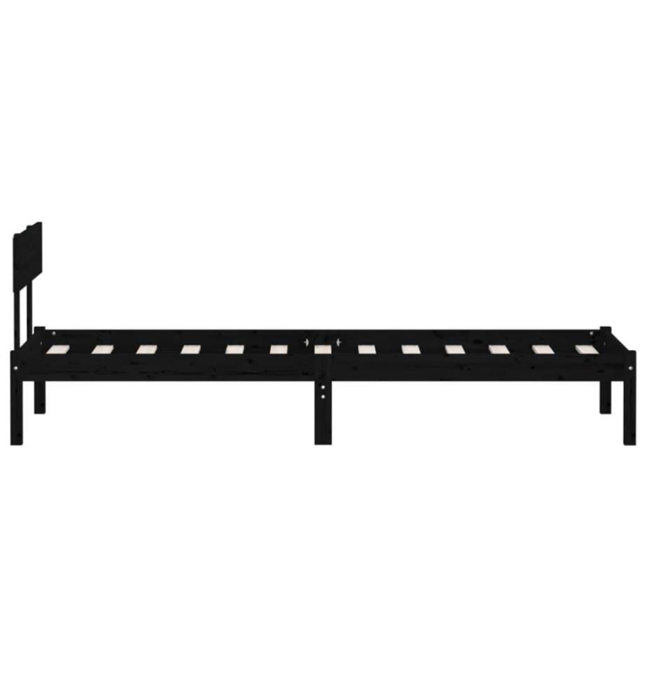 Massivholzbett Schwarz Kiefer 90x200 cm