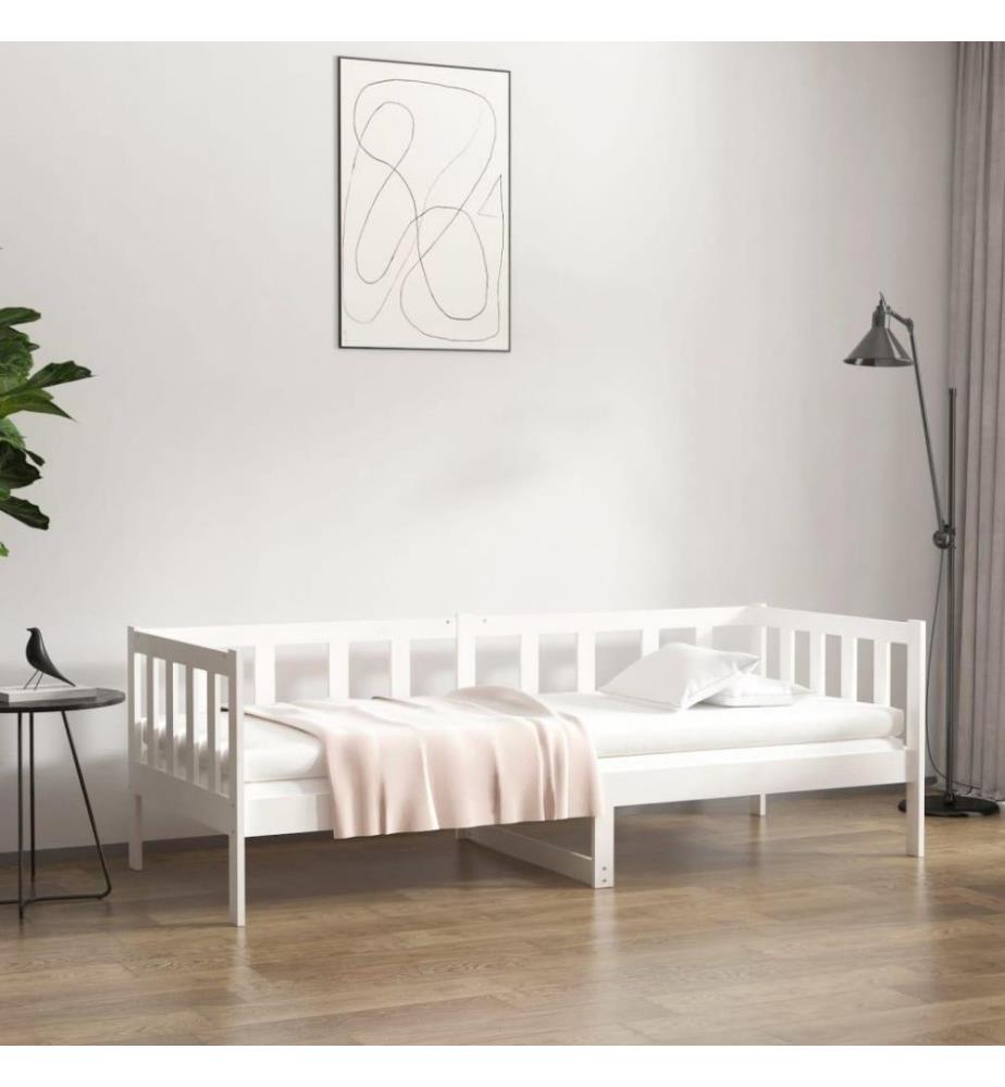 Tagesbett Weiss 80x200 cm Massivholz Kiefer