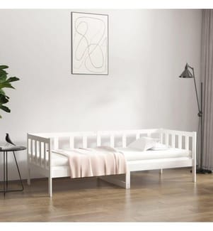 Tagesbett Weiss 80x200 cm Massivholz Kiefer