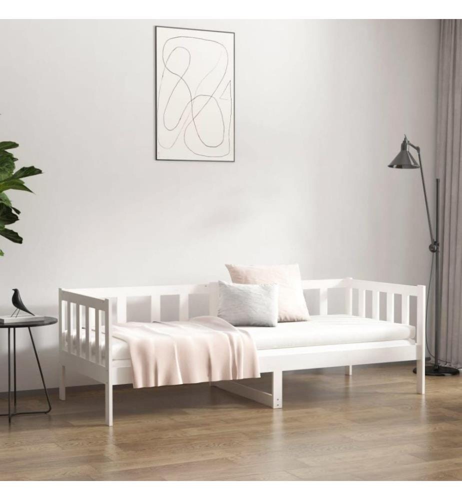 Tagesbett Weiss 80x200 cm Massivholz Kiefer