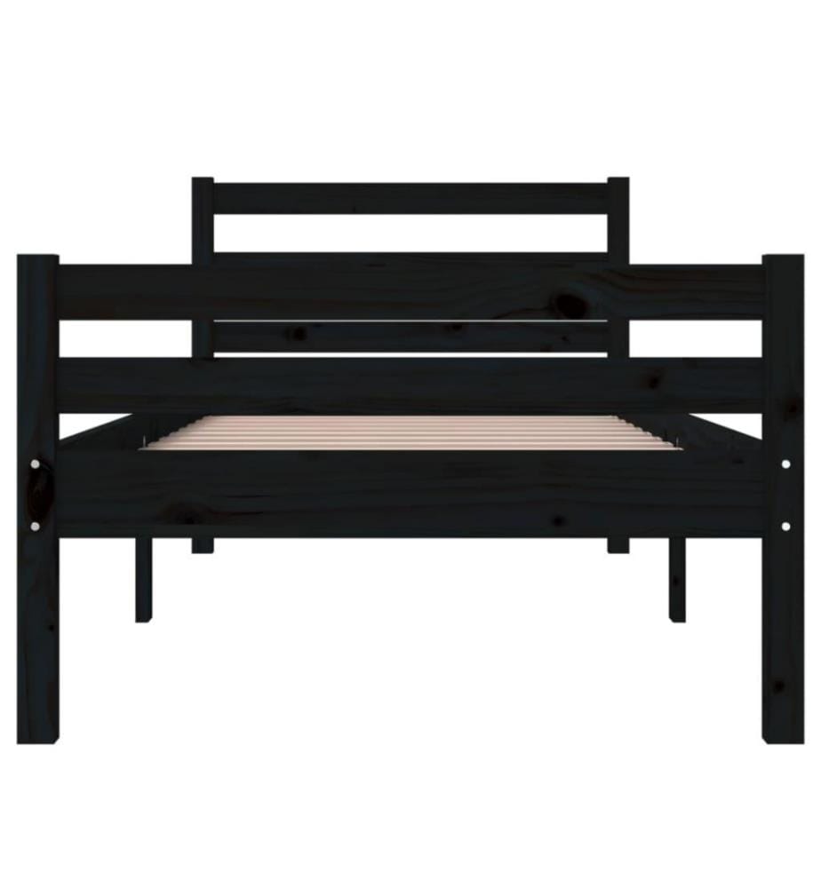 Cadre de lit Noir Bois massif 100x200 cm