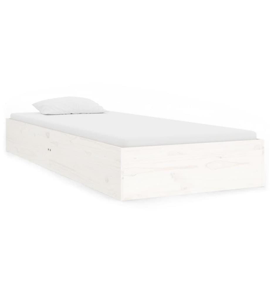 Massivholzbett Weiss 75x190 cm 2FT6 Small Single