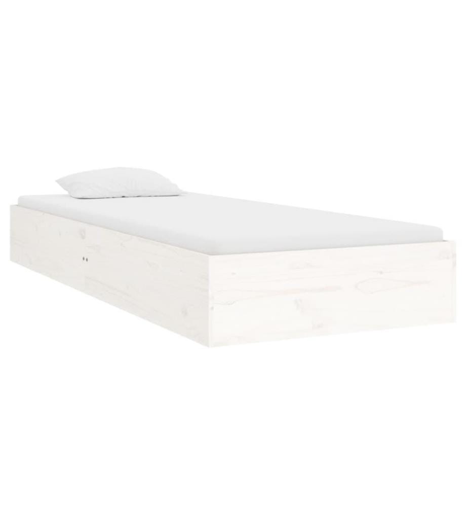 Massivholzbett Weiss 75x190 cm 2FT6 Small Single