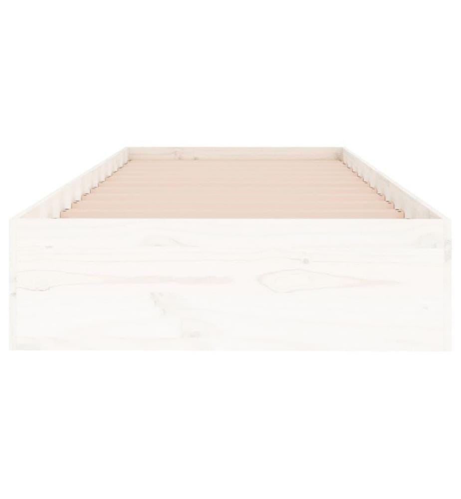Massivholzbett Weiss 75x190 cm 2FT6 Small Single