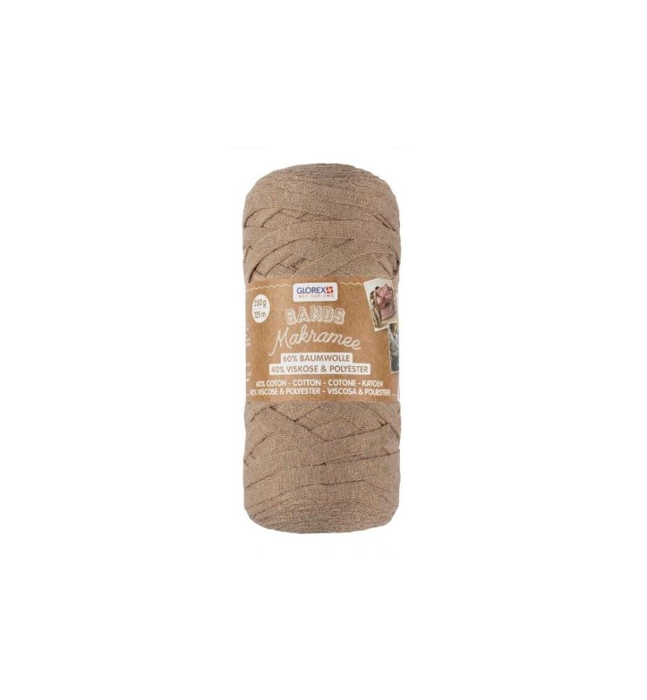 GLOREX - Wolle Makramee Bands 250 g, Hellbraun