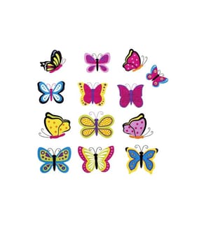 GLOREX - Moosgummi Sticker Schmetterlinge 27-teilig, selbstklebend