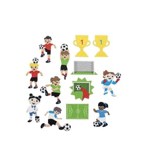 GLOREX - Moosgummi Sticker Fussball 29-teilig, selbstklebend