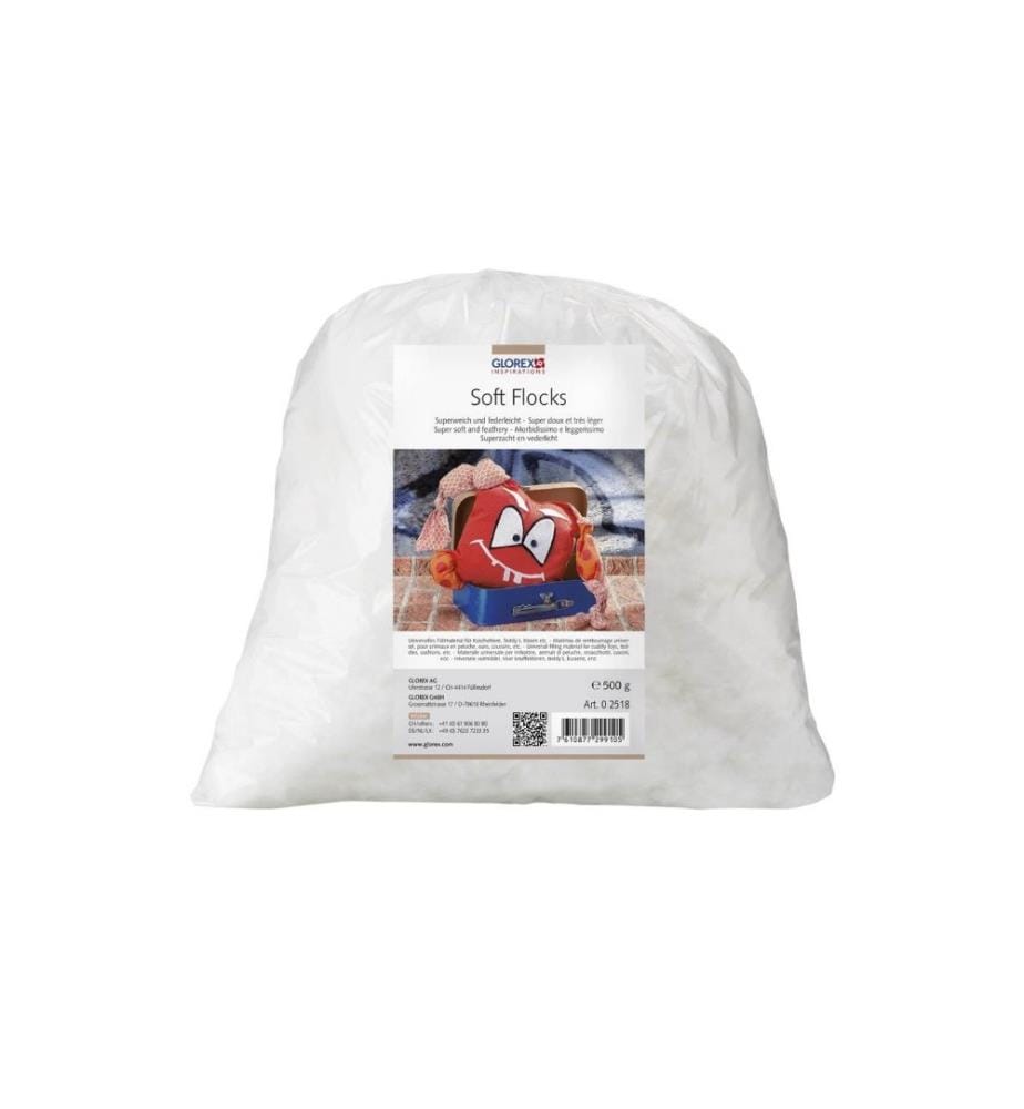 GLOREX - Füllwatte Soft-Flocken Weiss, 500g