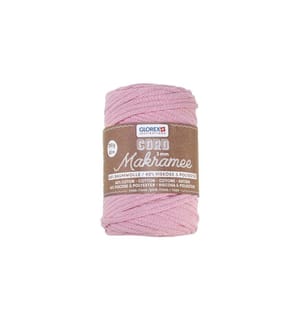 GLOREX - Laine Cordon de macramé tissé 63 m x 3 mm, 250g, rose