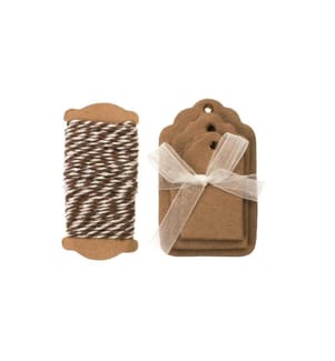 GLOREX - Étiquette pour cadeau Étiquette, marron