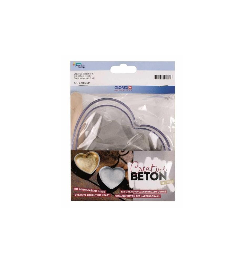 GLOREX - Béton créatif Set 2x moules en plexiglas, coeur