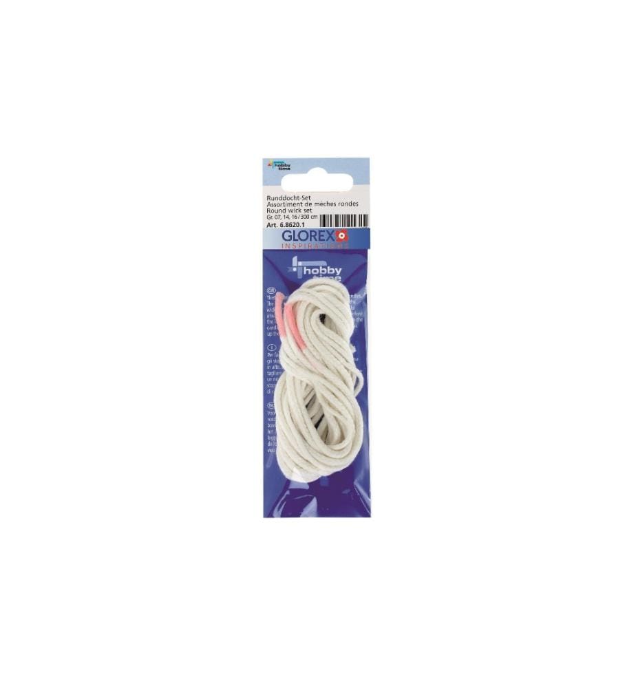 GLOREX - Mèches pour bougie 3 x 1 m Blanc