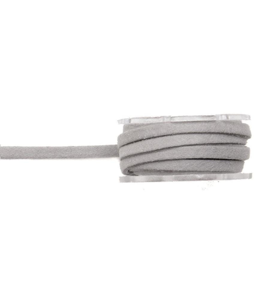 GLOREX - Lederband Velour 3 mm x 2 m, Grau
