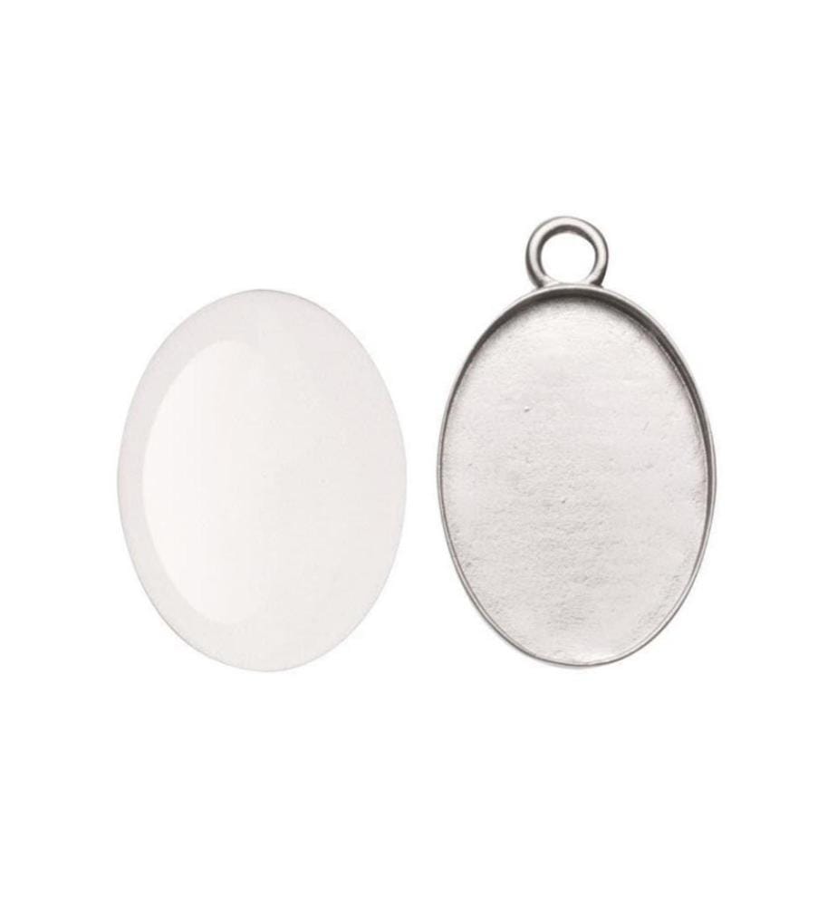 GLOREX - Remorque Cabochon Ovale, 27 x 19 mm