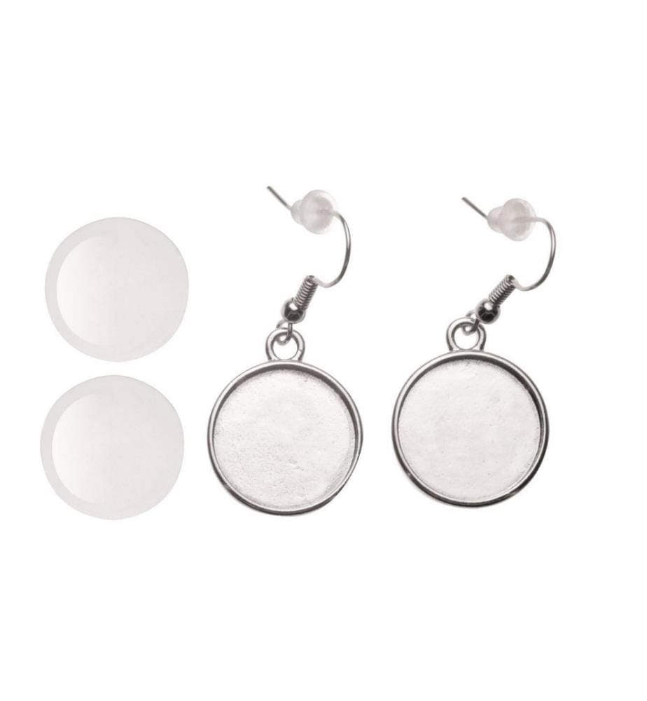 GLOREX - Ohrring Cabochon rund, 27 x 19 mm