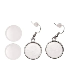 GLOREX - Ohrring Cabochon rund, 27 x 19 mm