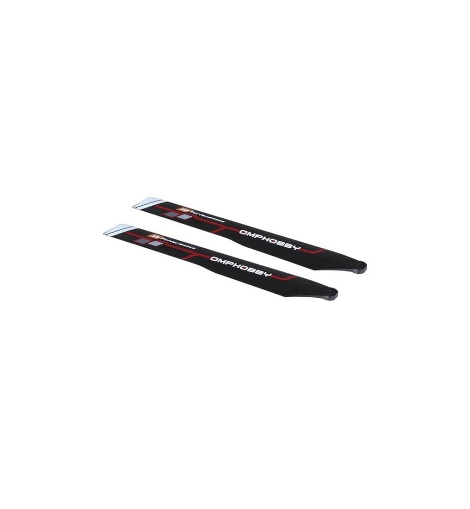 OMPHOBBY - Pales de rotor principal Rouge M2 - Evo