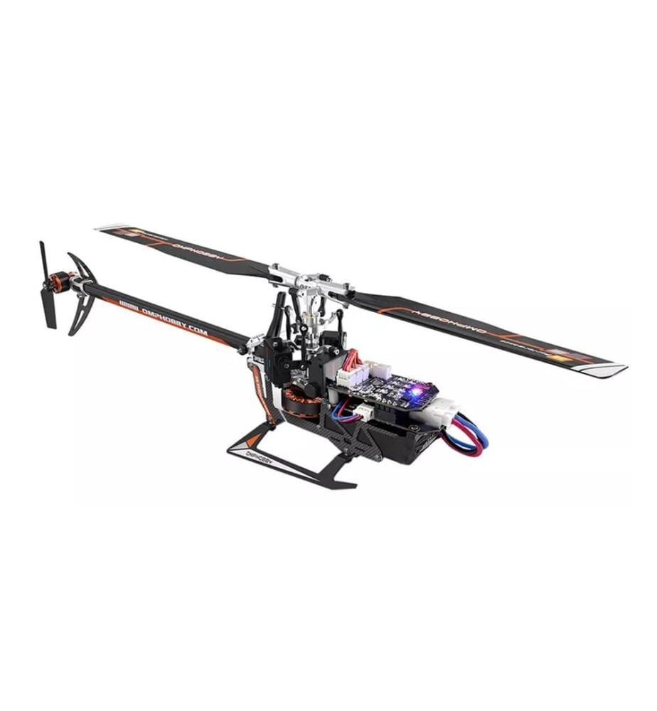 OMPHOBBY - Hélicoptère M1 EVO Flybarless, 3D, Orange BNF