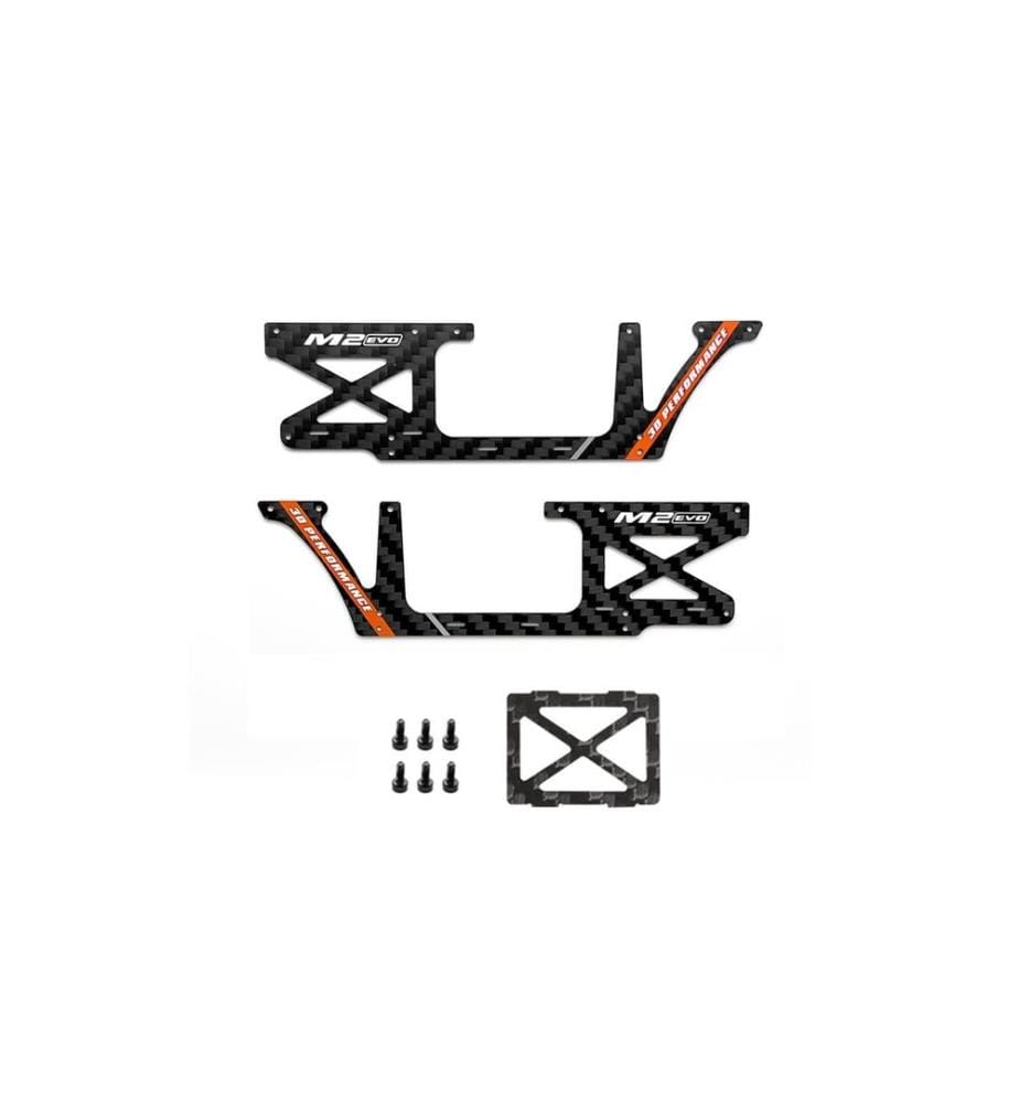 OMPHOBBY - Seitenplatte CFK Orange M2 - Evo