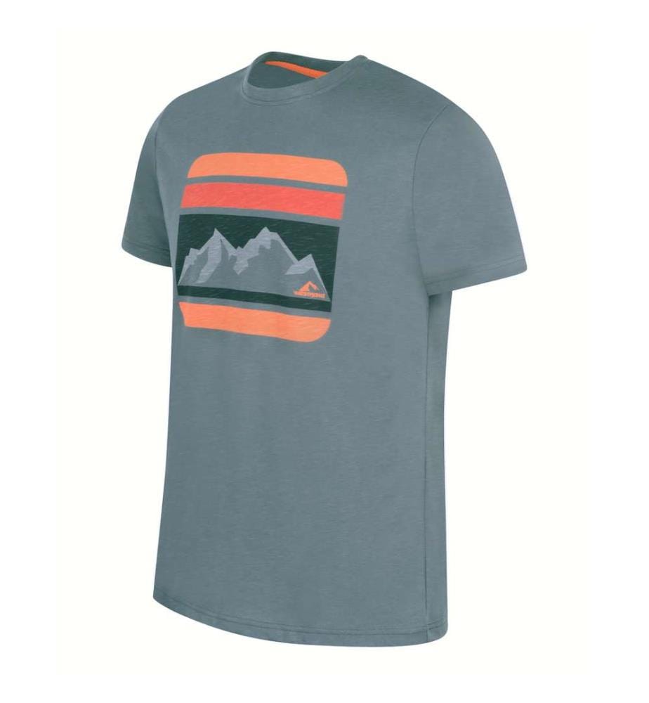T-Shirt Reykir - Olive foncé/Orange rouge