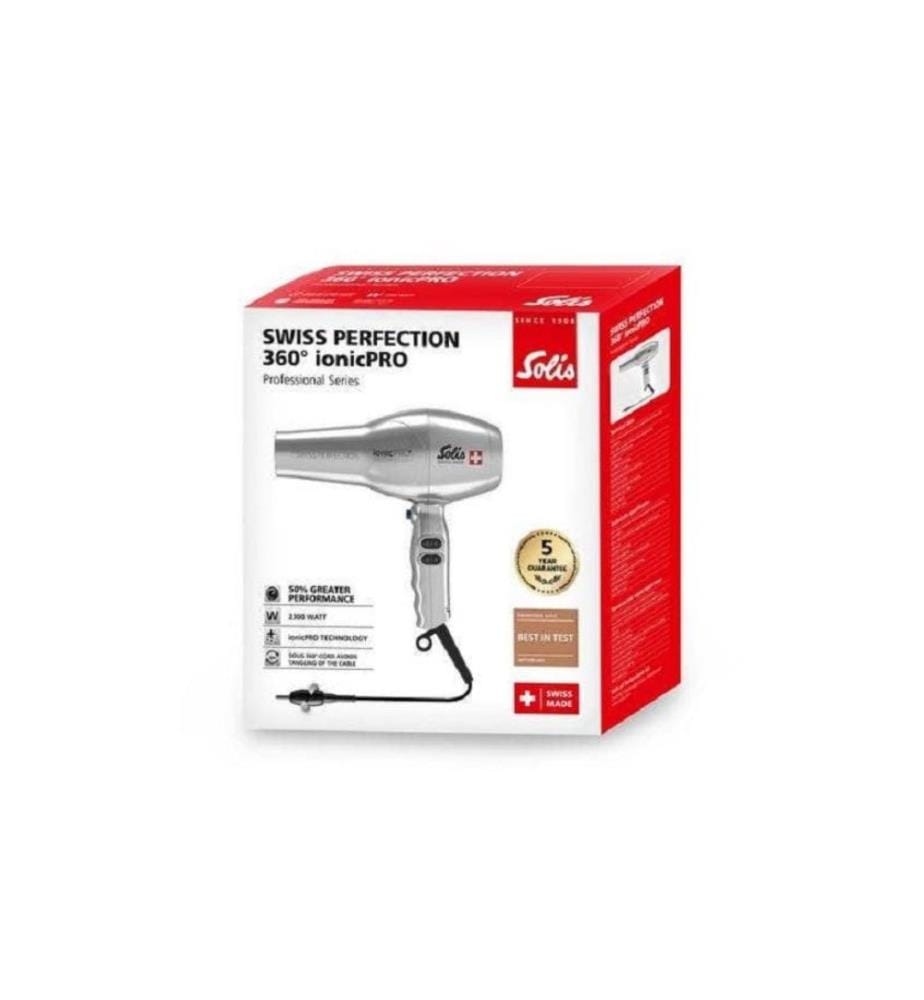 SOLIS - Profihaartrockner Swiss Perfection 360° ionicPRO Silber