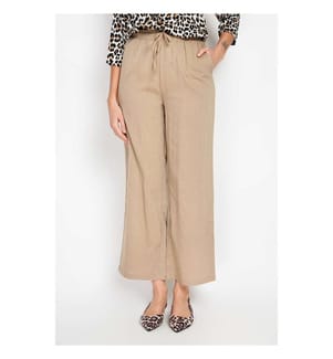 Hochgezogene Hose mit Kordelzug und Taschen - Camel