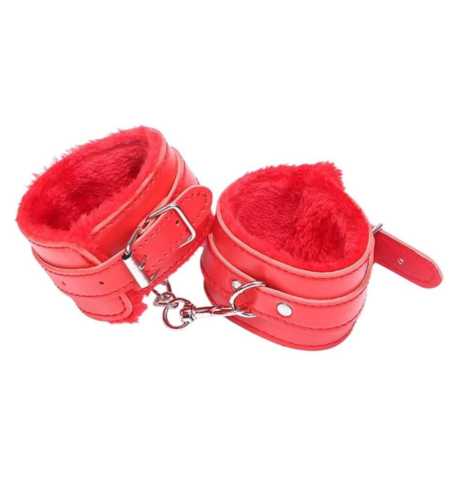 Handschellen Leder - Rot