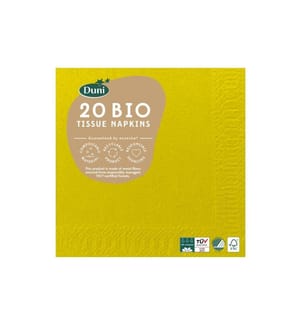 BIOPAK - Papierservietten 24 cm x 24 cm, 20 Stück, Dunkelgelb