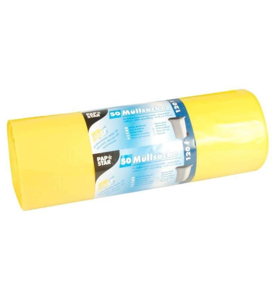 WEITA - Kehrichtsack Papstar 120 l, 50 Stück, Gelb