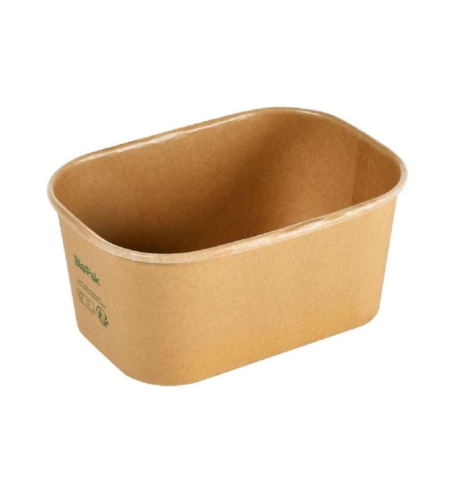 BIOPAK - Salat-Schale Brick Box Medium 1000 ml, Braun, 50 Stück