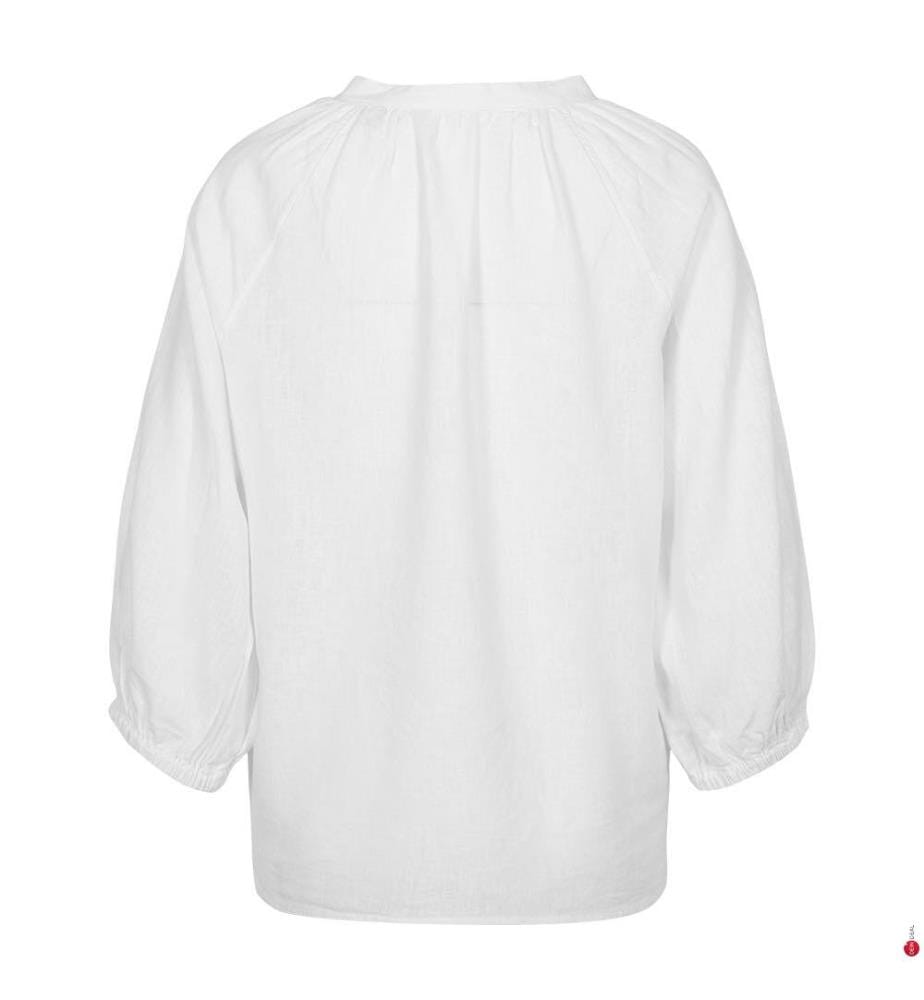 Leinenbluse - Weiss