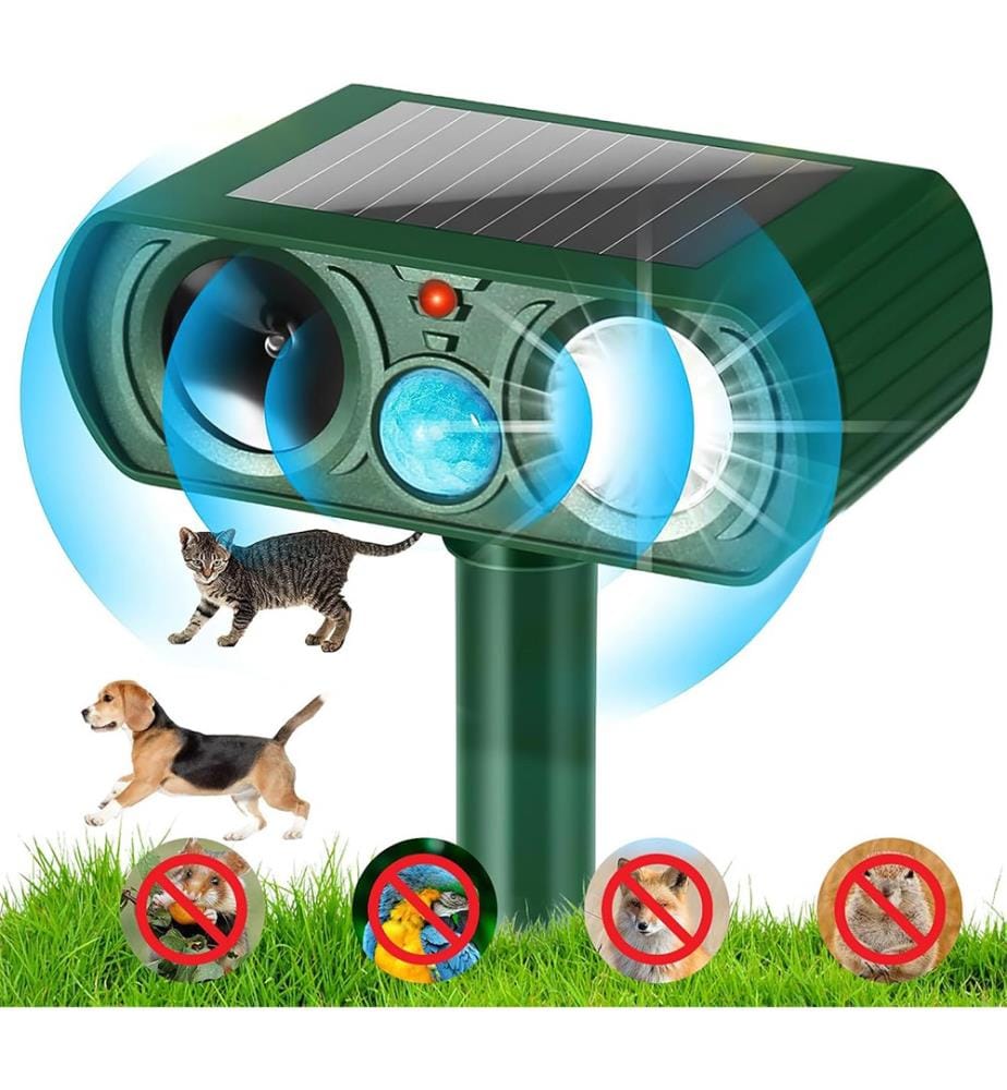Repellente Solare a Ultrasuoni con Rilevamento Movimento - Verde