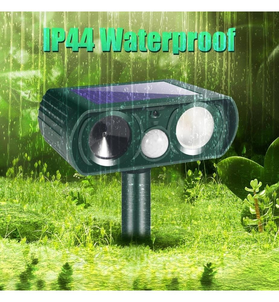 Set of 2 Solar Ultrasonic Repellents with Motion Detection - Green